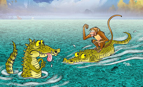 மொழி பெயர்ப்பு: monkey and crocodile - முதலையும் குரங்கும்