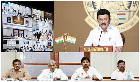 மகளிர் உரிமைத் தொகை திட்டம் தொடர்பாக அனைத்து மாவட்ட ஆட்சியர்களுடன் உரையாற்றும் முதல்வர் மு.க.ஸ்டாலின்