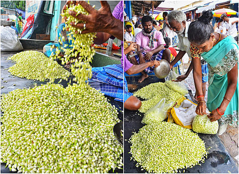 ஆடி அமாவாசையால் மதுரையில் பூக்கள் விலை உயர்வு