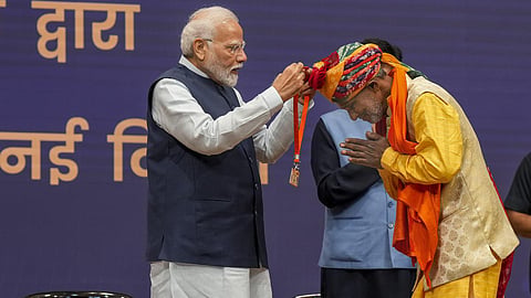 'பி.எம் விஸ்வகர்மா திட்டத்தை’ பிரதமர் மோடி தொடங்கி வைத்தபோது