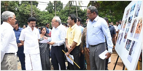 மணப்பாக்கம் - கொளப்பாக்கம் - கிருகம்பாக்கம் சாலையில் ரூ. 4.05 கோடி மதிப்பீட்டில் மேற்கொள்ளப்பட்டு வரும் சாலைப் பணிகளை  முதல்வர் ஸ்டாலின்  ஆய்வு செய்தார்.