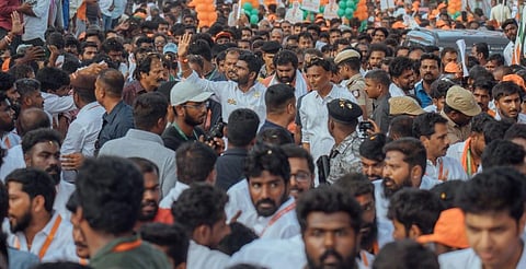 கோவையில் என் மண் என் மக்கள் பாதயாத்திரையில் பங்கேற்றுள்ள பாஜக மாநிலத் தலைவர் அண்ணாமலை