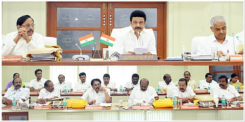 சென்னையில் நடைபெற்று வரும் மாவட்ட ஆட்சியர்கள் மற்றும் காவல்துறை அதிகாரிகள் மாநாட்டில் உரையாற்றும் தமிழக முதல்வர் மு.க.ஸ்டாலின்
