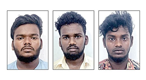 கைது செய்யப்பட்ட பிரவீன், சுனில், நரேஷ்குமார்.