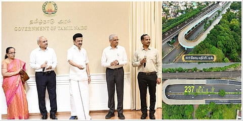 'U' வடிவ மேம்பாலத்தை தமிழக முதல்வர் மு.க.ஸ்டாலின் திறந்து வைத்தார்.