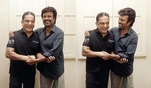 21 ஆண்டுகளுக்கு பிறகு ஒரே படப்பிடிப்பு தளத்தில் ரஜினி, கமல்: வைரல் புகைப்படங்கள்