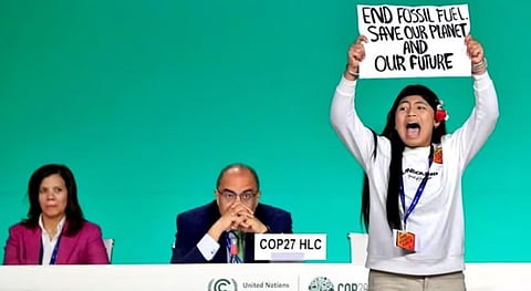 COP28 உச்சி மாநாட்டு அரங்கை அதிரவைத்த 12 வயது இந்திய சிறுமி - வைரல் வீடியோ