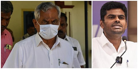 பெரியார் பல்கலை. துணை வேந்தர் ஜெகநாதன் (இடது), அண்ணாமலை (வலது)