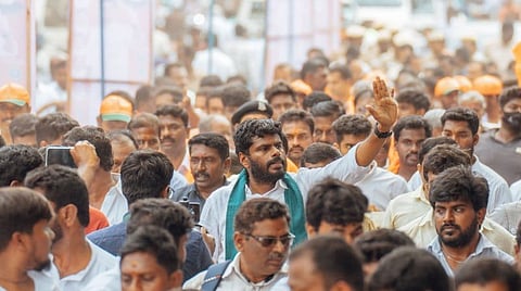 நடை பயணத்தில் அண்ணாமலை