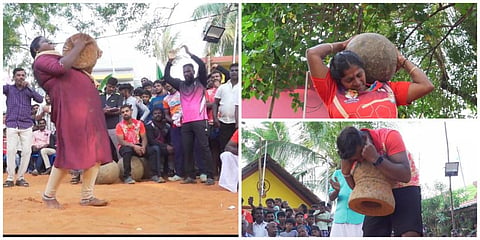 திருநெல்வேலி அருகே வடலிவிளையில் நடைபெற்ற பொங்கல் விளையாட்டு போட்டிகளில் இளைஞர்களுக்கு இணையாக பெண்களும் இளவட்டக்கல்லை தலையை வீசி ஆச்சரியத்தை ஏற்படுத்தினர்.