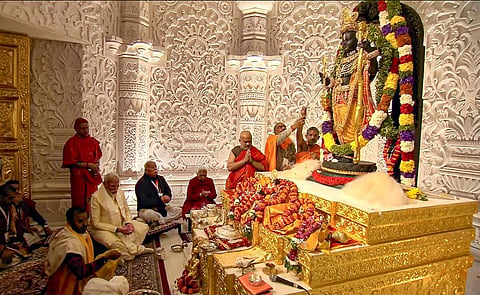 பிரதமர் மோடி முன்னிலையில் அயோத்தி ராமர் கோயில் திறப்பு விழா கோலாகலம்
