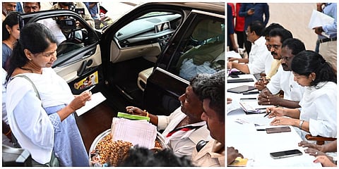சென்னையில் திமுக எம்.பி. கனிமொழி தலைமையில் தேர்தல் அறிக்கை தயாரிப்புக் குழுவின் கருத்துக் கேட்புக் கூட்டம் நடைபெற்றது.