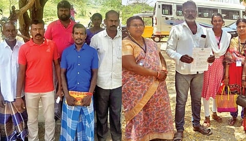 வெள்ளத்தில் இறந்த ஆடுகளுக்கு நிவாரணம் கேட்டு தூத்துக்குடி மாவட்ட ஆட்சியர் அலுவலகத்தில் மனு அளிக்க வந்த தாப்பாத்தி கிராம விவசாயிகள். (அடுத்த படம்) பள்ளியை தரம் உயர்த்தக் கோரிய சிவந்தாகுளம் மாநகராட்சி நடுநிலைப்பள்ளி மேலாண்மைக் குழு உறுப்பினர்கள்.﻿﻿
