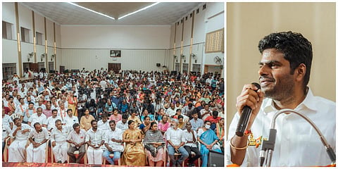 கோவை தெற்கு தொகுதிக்கு உட்பட்ட புளியகுளம் பகுதியில் நடந்த பாஜக செயல்வீரர்கள் கூட்டத்தில் அண்ணாமலை உரையாற்றினார்