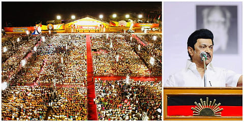 விருதுநகர் மாவட்டம் கிருஷ்ணன்கோயிலில் நடந்த தேர்தல் பிரச்சாரப் பொதுக் கூட்டத்தில் முதல்வர் ஸ்டாலின் உரையாற்றினார்.