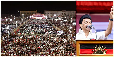 தருமபுரி மற்றும் கிருஷ்ணகிரியில் போட்டியிடும் வேட்பாளர்களை ஆதரித்து தருமபுரியில் நடந்த பிரச்சாரக் கூட்டத்தில்  தமிழக முதல்வர் மு.க.ஸ்டாலின் உரையாற்றினார்.