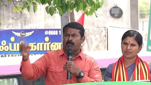 நாமக்கல்லில் சீமான் பிரச்சாரம் மேற்கொணடார்.