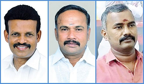 சி.என்.அண்ணாதுரை. எம்.கலியபெருமாள். ஏ.அஸ்வத்தாமன்.