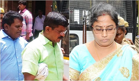 விடுவிக்கப்பட்ட முருகன், கருப்பசாமி (இடது); பேராசிரியர் நிர்மலா தேவி (வலது)