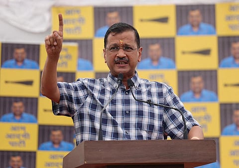 டெல்லியில் செய்தியாளர்களிடம் பேசிய அரவிந்த் கேஜ்ரிவால்