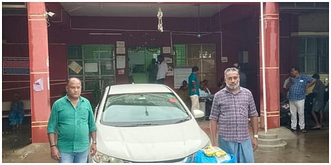 சிவகாசி அருகே காரில் குட்கா கடத்தி வந்த முன்னாள் ராணுவ வீரர் உள்ளிட்ட இருவரை போலீஸார் கைது செய்தனர்