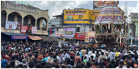 செங்கல்பட்டு மாவட்டம் சிங்கபெருமாள்கோவில் பாடலாத்திரி நரசிம்ம பெருமாள் கோயில் தேரோட்டத்தில் ஏராளமான பக்தர்கள் கலந்துகொண்டனர். | படங்கள்:  எம்.முத்துகணேஷ்