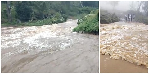 கொடைக்கானல் காட்டாற்றில் ஏற்பட்ட வெள்ளப்பெருக்கால் மலைக்கிராமங்கள் துண்டிக்கப்பட்டன.