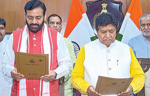 இடைத்தேர்தலில் வென்ற ஹரியாணா முதல்வர் நயாப் சைனி எம்.எல்.ஏ.வாக பதவியேற்றார்