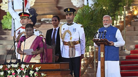 பதவியேற்பு விழாவில் பிரதமர் நரேந்திர மோடி.
