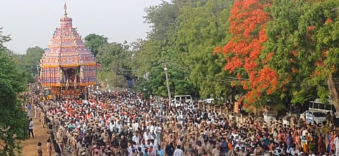 17 ஆண்டுகளுக்கு பிறகு நடந்த கண்டதேவி கோயில் தேரோட்டம்: அனைத்து சமூகத்தினரும் பங்கேற்பு