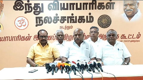ராம் நகரில் உள்ள ஐயப்ப பூஜா சங்கத்தில் இன்று நடந்த நிகழ்ச்சியில் செய்தியாளர்களிடம் பேசிய இந்து முன்னணி மாநில தலைவர் காடேஸ்வரா சுப்பிரமணியம்.
