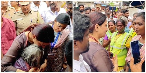 கள்ளக்குறிச்ச கருணாபுரத்தில் தேசிய மகளிர் ஆணைய உறுப்பினர் குஷ்பு பாதிக்கப்பட்டவர்களை நேரில் சந்தித்து ஆறுதல் கூறினார்