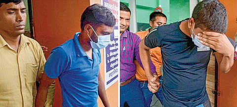 நீட் வினாத்தாள் கசிவு வழக்கில் கைது செய்யப்பட்டவர்களில் 2
பேருக்கு நேற்று பாட்னா அரசு மருத்துவமனையில் பரிசோதனைகள்
நடத்தப்பட்டன. படம்: பிடிஐ
