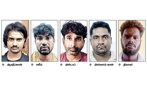கும்மிடிப்பூண்டி | போலீஸாரை தாக்கிவிட்டு ஜீப்பில் தப்ப முயற்சி; 4 வடமாநில மாடு திருடர்கள் உட்பட 5 பேர் துப்பாக்கி முனையில் கைது