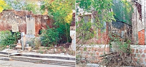 தனியார் சிமென்ட் குவாரியில் வைக்கப்படும் வெடியால் புதூர் அருகே மேல வெங்கடேஸ்வரபுரம் கிராமத்தில் இடிந்து காணப்படும் வீடுகள்.