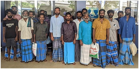 தாயகம் திரும்பிய  ராமேசுவரம் மீனவர்கள்