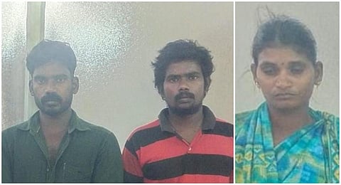 பெரியகுளம் அருகே பெண்ணை ஆபாசமாக படம் எடுத்து மிரட்டிய வழக்கில் கைதான  ஆனந்தராஜ், சின்னச்சாமி, தனலட்சுமி