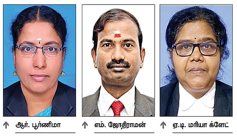 சென்னை உயர் நீதிமன்றத்தில் 3 புதிய நீதிபதிகளுக்கு பதவிப்பிரமாணம்