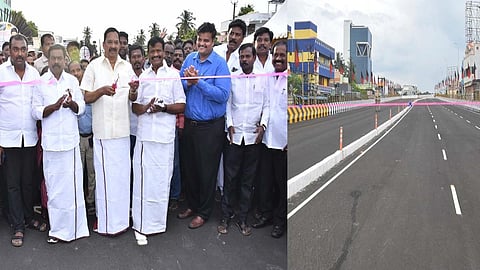 பட்டாபிராம் ரயில்வே மேம்பாலத்தின் ஒரு பகுதியை அமைச்சர் ஆர்.காந்தி, பொதுமக்களின் பயன்பாட்டுக்கு திறந்து வைத்தார். 