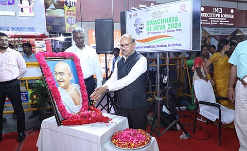 சென்ட்ரல் ரயில் நிலையத்தில் தூய்மை வாரம் நிறைவு: காந்தி ஜெயந்தி விழா 3,500 மரக்கன்றுகள் நடப்பட்டதாக தகவல்