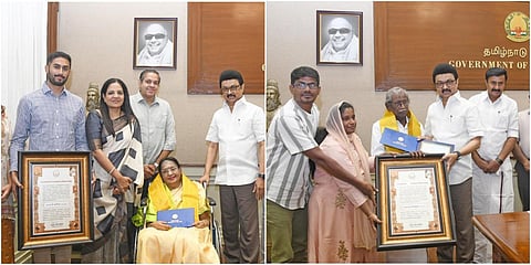 சென்னையில் கவிஞர் மு.மேத்தா மற்றும் பின்னணிப் பாடகி பி. சுசீலா ஆகியோருக்கு, கலைஞர்  நினைவு கலைத்துறை வித்தகர் விருதுகளை தமிழக முதல்வர் மு.க.ஸ்டாலின் வழங்கினார்.