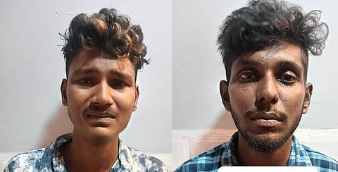 கைது செய்யப்பட்ட லோகேஷ் (இடது), சிவா (வலது)