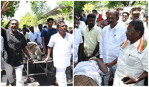 மாமூல் கேட்டு ரவுடிகள் தாக்குதல் - புதுச்சேரி ஆளுநர் மாளிகையை முற்றுகையிட்டு போராட்டம்