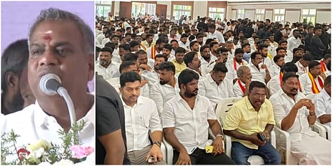 சேலம் ஆத்தூரில் நடைபெற்று வரும் தவெக அரசியல் பயிலரங்க கூட்டத்தில் அக்கட்சியின் பொதுச் செயலாளர் ஆனந்த் உரையாற்றினார்.
