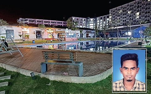 கம்போடியாவில் செயல்பட்டு வந்த சைபர் மோசடி நிறுவனம். (உள்படம்) மீட்கப்பட்ட நீதிராஜா.