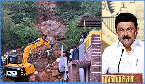 தி.மலை மண் சரிவில் உயிரிழந்த 7 பேர் குடும்பத்தினருக்கு தலா ரூ.5 லட்சம் - முதல்வர் உத்தரவு
