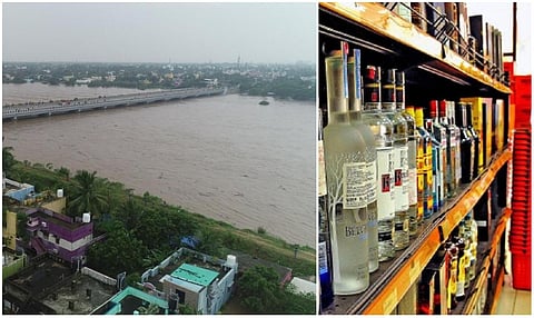 தென்பெண்ணையாறு வெள்ளப் பெருக்கு: கடலூர் - புதுச்சேரி எல்லையில் மதுக் கடைகள் மூடல்