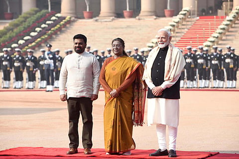 இலங்கை அதிபர் அநுர குமார திசாநாயக்கவுக்கு குடியரசுத் தலைவர் மாளிகையில் வரவேற்பு