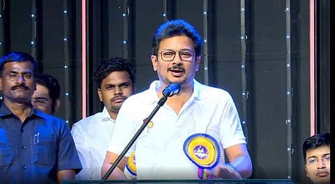 கோவையில் இன்று நடந்த விழாவில் பேசிய துணை முதல்வர் உதயநிதி ஸ்டாலின். 