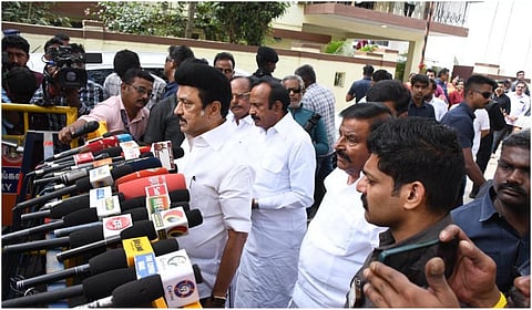 கோவையில் முதல்வர் ஸ்டாலின் செய்தியாளர்களைச் சந்தித்தார் | படங்கள்: ஜெ.மனோகரன்.